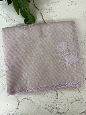 Kota Moonga checks Applique work saree  MSH278(2)