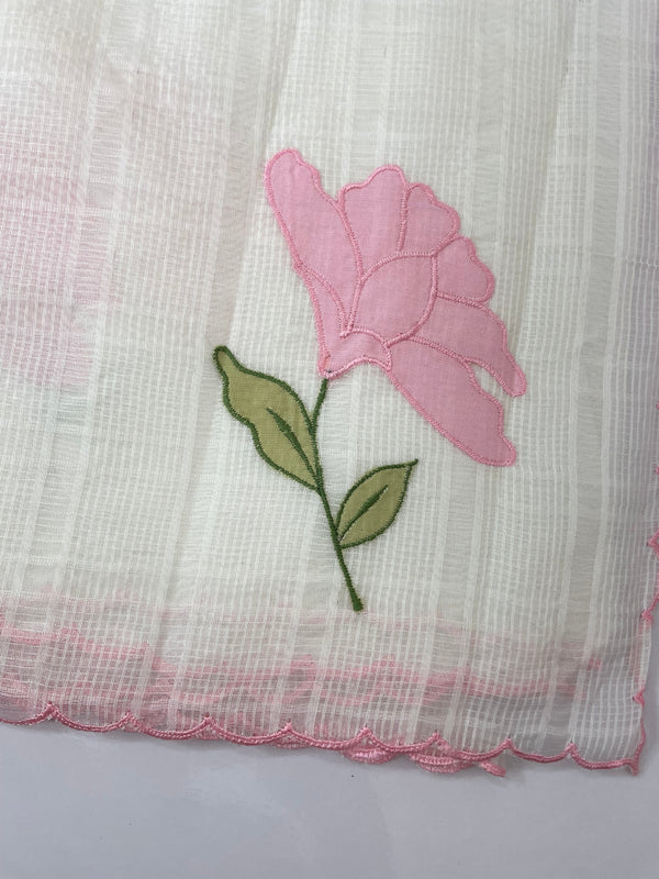 Kota silk cotton saree with applique work MS81789