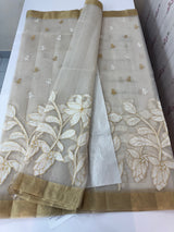 Banarasi Organza saree with applique work MS4532