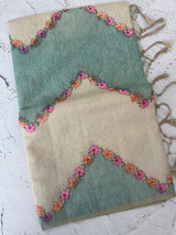 Soft Jute tissue saree with embroidery MJT671