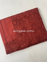 Crepe semi tussar saree with heavy Cutwork on pallu - MSS651 BRICK