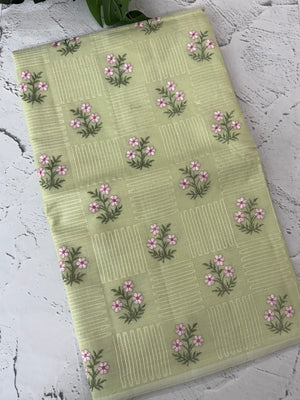 Netkota embriodery saree MS1496 Pastel PistaGreen