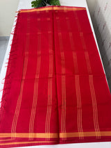 Mangalagiri Silk Cotton Saree with zari checks MS90321 Red