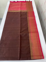 Soft silk sarees with contrast pallu & blouse MJL890