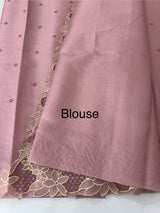 Satin finish kosa tussar saree with cutwork - MSH205 DustyOnion