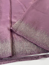 Crush Organza embroidery saree MS9740 Faded Wine