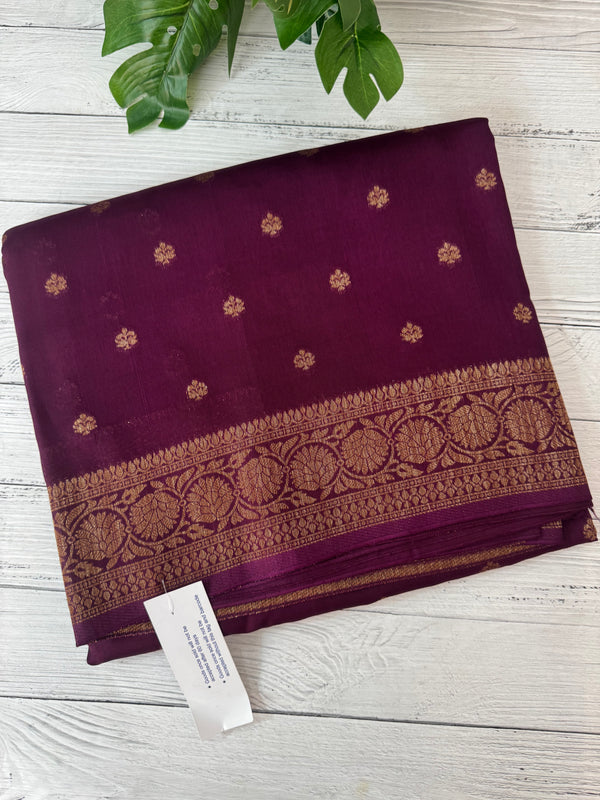 Banarasi Tussar Georgette Saree- MS44376 Wine
