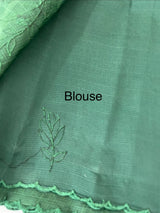 NetKota Applique work saree  MSH148- BottleGreen