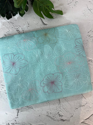 Mul chanderi saree with embroidery - MS1427 LightBlue