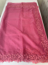 Soft Organza saree with embroidery borders - MSH5777 Pink