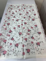 White Supernet saree with embroidery MSH153