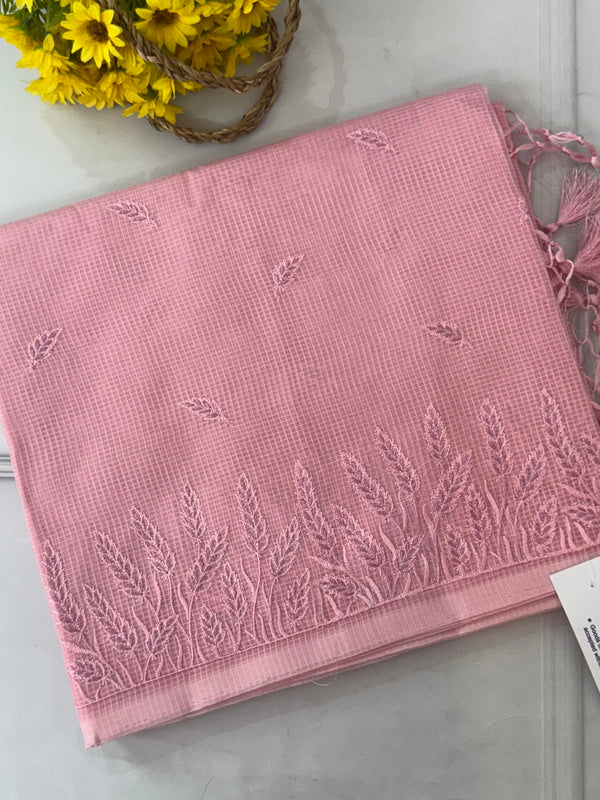 Kota silk embroidery saree MS8890 Pink