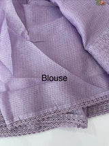 Kota checks embriodery saree MS7689 Lavender