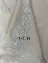 Mul chanderi chikankari embriodery saree MSH291 (5) Offwhite