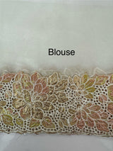 Soft Organza saree with cutwork tissue applique borders - MCW765