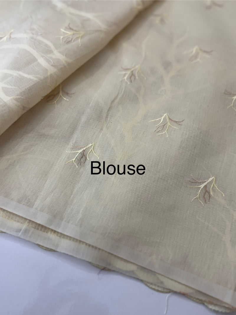 Kota silk embroidery saree  MSH125 - Beige