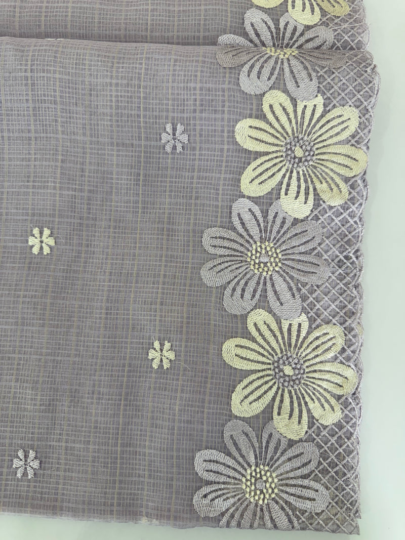 Kota saree with embriodery work MKAS38 Lavender