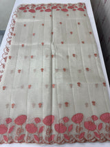 Tissue silk saree with applique work  MSH105