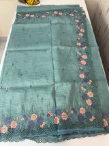 Crush Organza cutwork & embroidery saree MS7544
