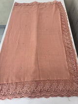 Soft crushed chanderi crepe silk saree with lace borders MLS466