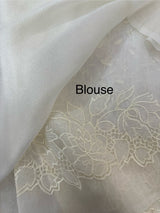 Soft tissue Georgette-organza saree with blouse MTS4854 - Offwhite