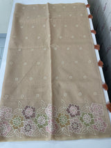 Soft Kota tissue silk saree with embriodery work MS49887 Pastel DuskyPeach
