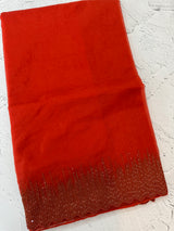Semi Organza saree with embroidery borders - MSH296 Orange
