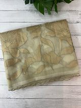 Organza saree with tissue applique work MS5081 - Pastel DuskyGreen