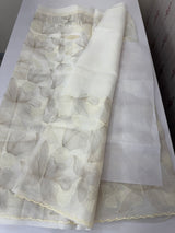 Semi organza saree with thread work - MSH910 Offwhite