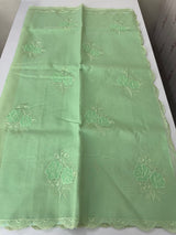 Kota Moonga checks Applique work saree  MSH278 PistaGreen