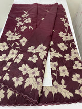 Semi organza saree with tissue applqiue work - MSH931