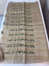 Tissue silk saree with hand embriodery - MS4561 Tan shade
