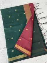 Maheshwari silk cotton saree with zari weaving MMJ764