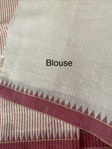 Blended tussar silk saree with embroidery- MSH490