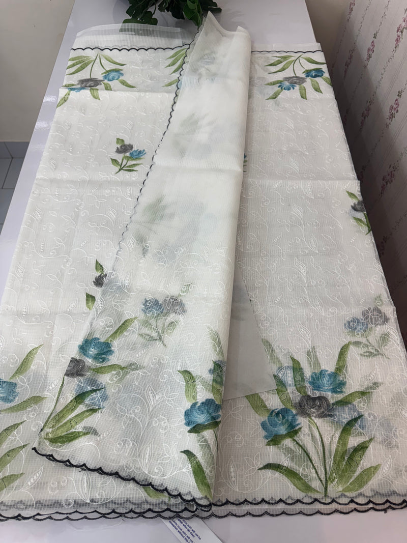 NetkKota sarees with handpainting and embroidery MS7833