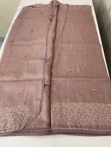 Kota checks embriodery saree MS7689 PastelMauve