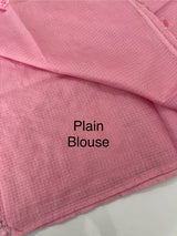 Soft kota silk saree with embriodery and organza applique work  -MS14509 Pink