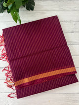 Mangalagiri Silk Cotton Saree with zari checks MS90321 Vadamalli