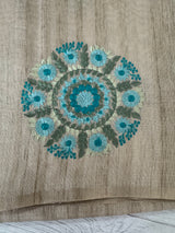 Blended tissue tussar saree with embriodery - MS8945