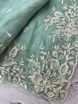 Tissue Organza saree with embroidery, pearl and cutdana work MS15207