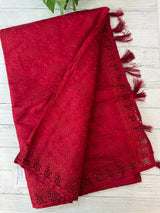 Cutwork crepe Blended tussar saree with thread work MTS9078