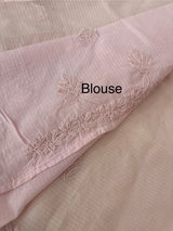 Premium Kota checks saree with Chikankari work  MSH241 PastelPink