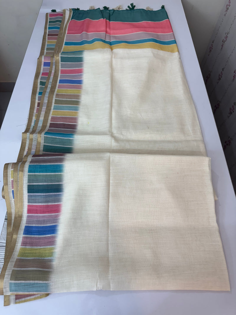 Rainbow semi Linen Saree MLS615- 16