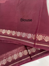 Blended Banarasi silk organza saree with zari weaving MSSA499 Wine