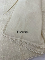 Kota silk saree with embroidery MKS7012 - Offwhite