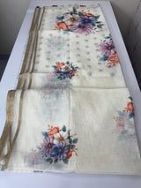 Digital printed semi Linen Saree MLS615- 10