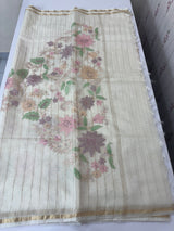 Mul chanderi applique work saree  MSH7371