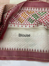 Blended tussar silk saree with embroidery- MSH490