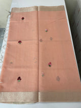 Soft Tissue linen Silk embriodery saree MS49876