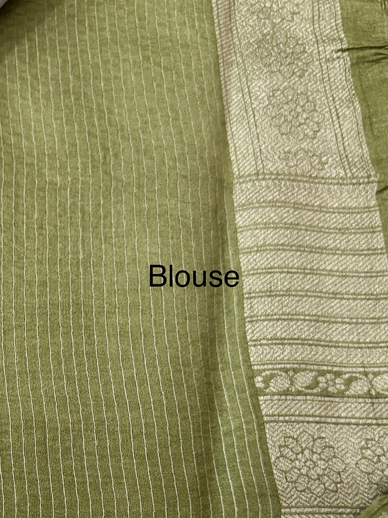 Banarasi semi katan saree in silver zari MS14667 -PastelGreen(1)